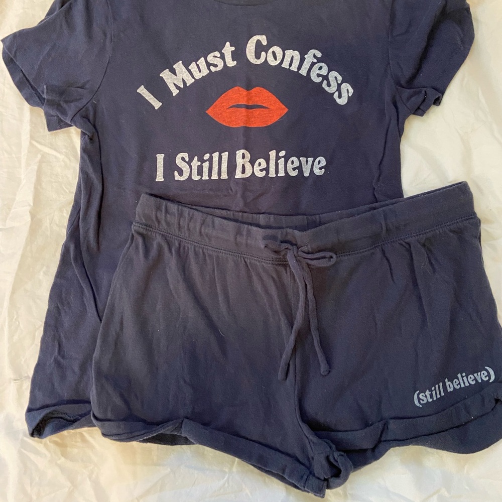 Britney Spears Junk Food Baby One More Time I Must Confess Sleep Set Pajamas M